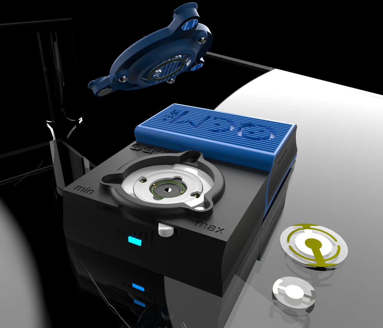 openQCM sensor module hosting dual quartz sensors
