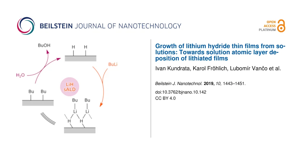 Cover image for Growth of lithium hydride thin films from solutions: Towards solution atomic layer deposition of lithiated films
