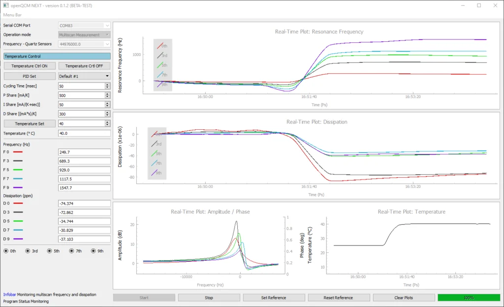openQCM NEXT Python software graphical user interface
